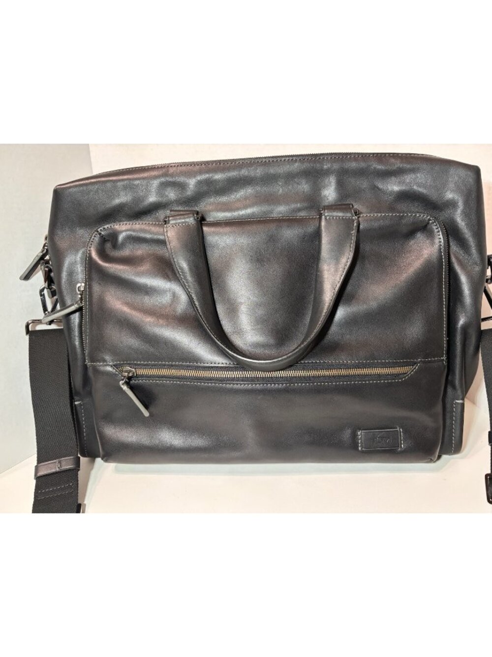 Tumi Harrison Madden Briefcase Black Leather Laptop Bag  63001D
